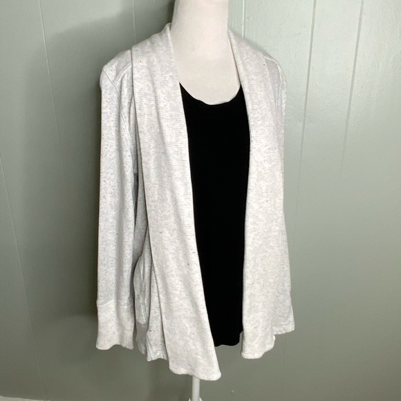 Talbots Light Gray Terry Cardigan With Pockets M - Picture 4 of 16